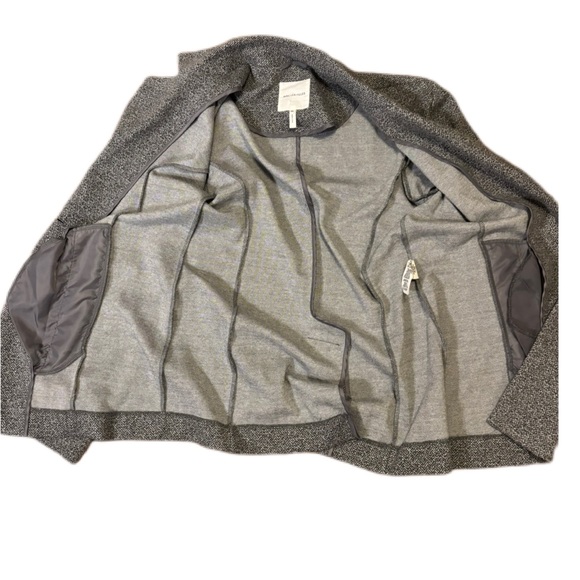 Avec Les Filles Gray/White Longline Knit Blazer Jacket XS EUC - Picture 6 of 10